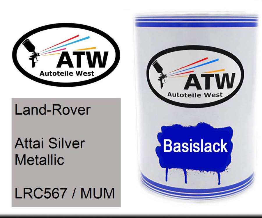 Land-Rover, Attai Silver Metallic, LRC567 / MUM: 500ml Lackdose, von ATW Autoteile West.